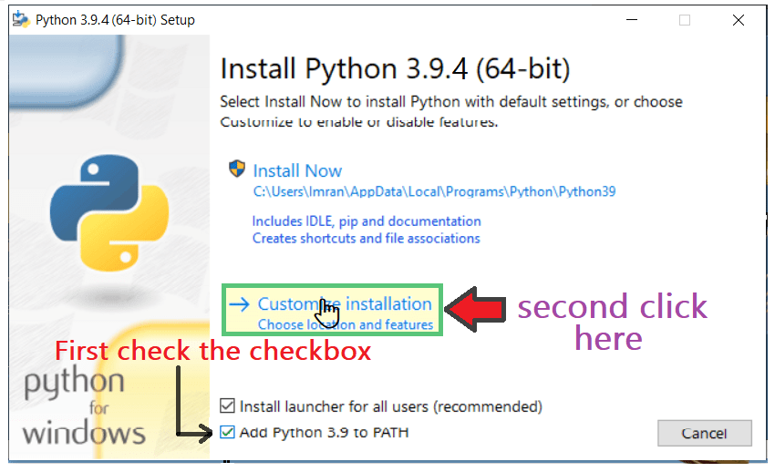Install python on windows 10