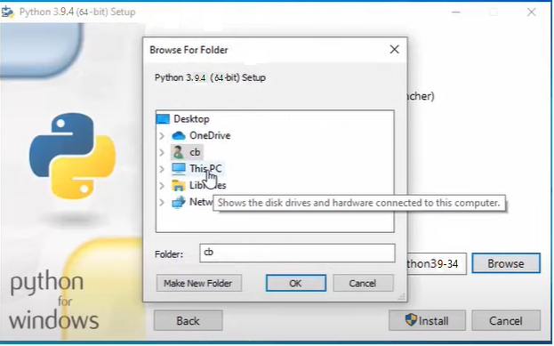 Install Python on windows 10